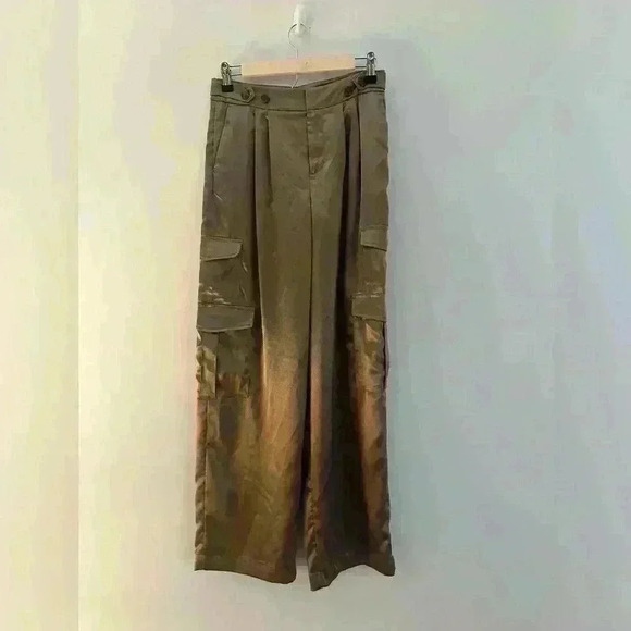 Women's High-Rise Satin Cargo Pants - A New Day Copper, Size 2 - Picture 2 of 5